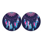 Teal And Purple Dream Catcher Print Car Coasters