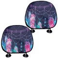 Teal And Purple Dream Catcher Print Car Headrest Covers