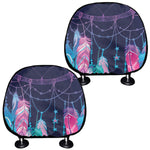 Teal And Purple Dream Catcher Print Car Headrest Covers