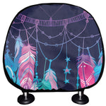 Teal And Purple Dream Catcher Print Car Headrest Covers