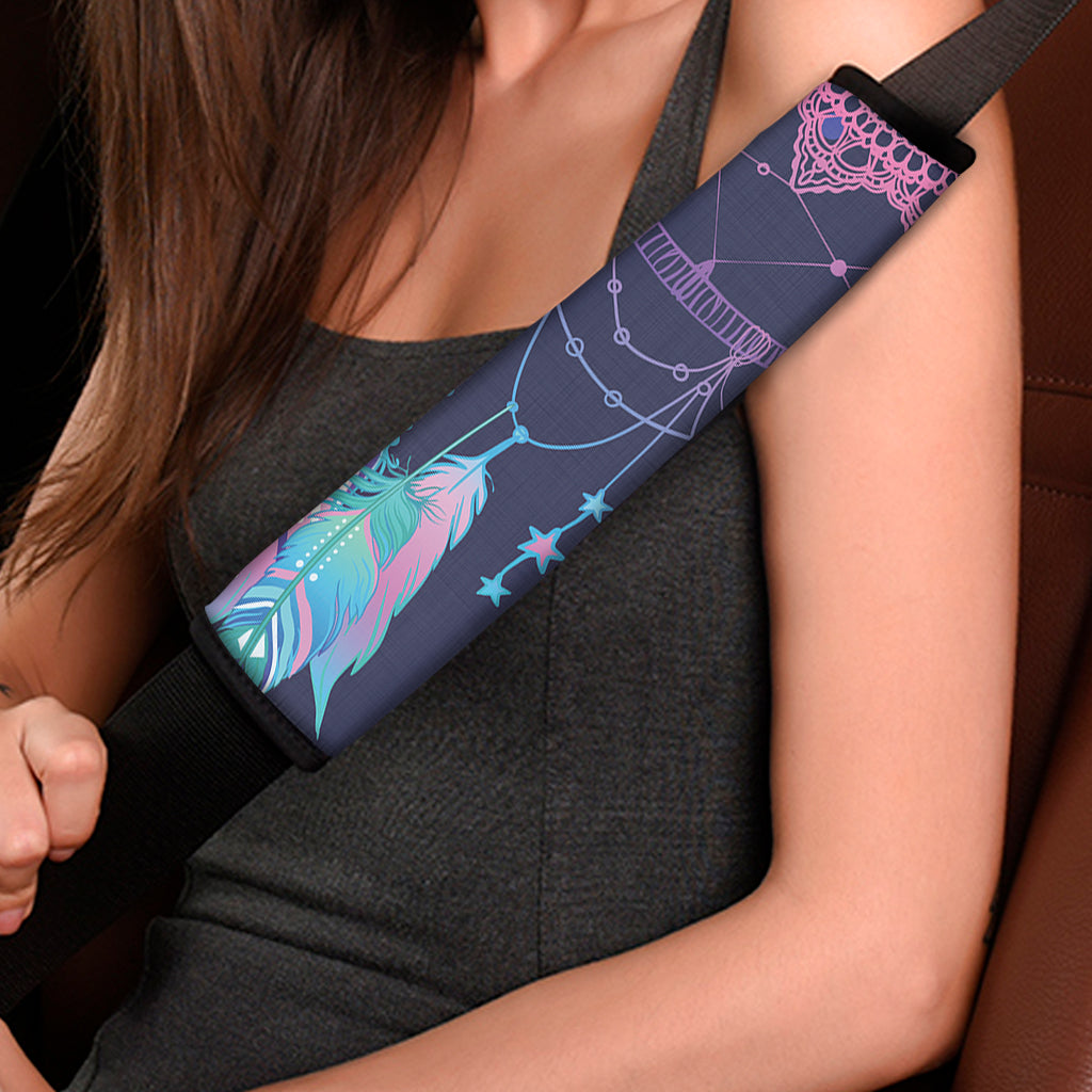 Teal And Purple Dream Catcher Print Car Seat Belt Covers