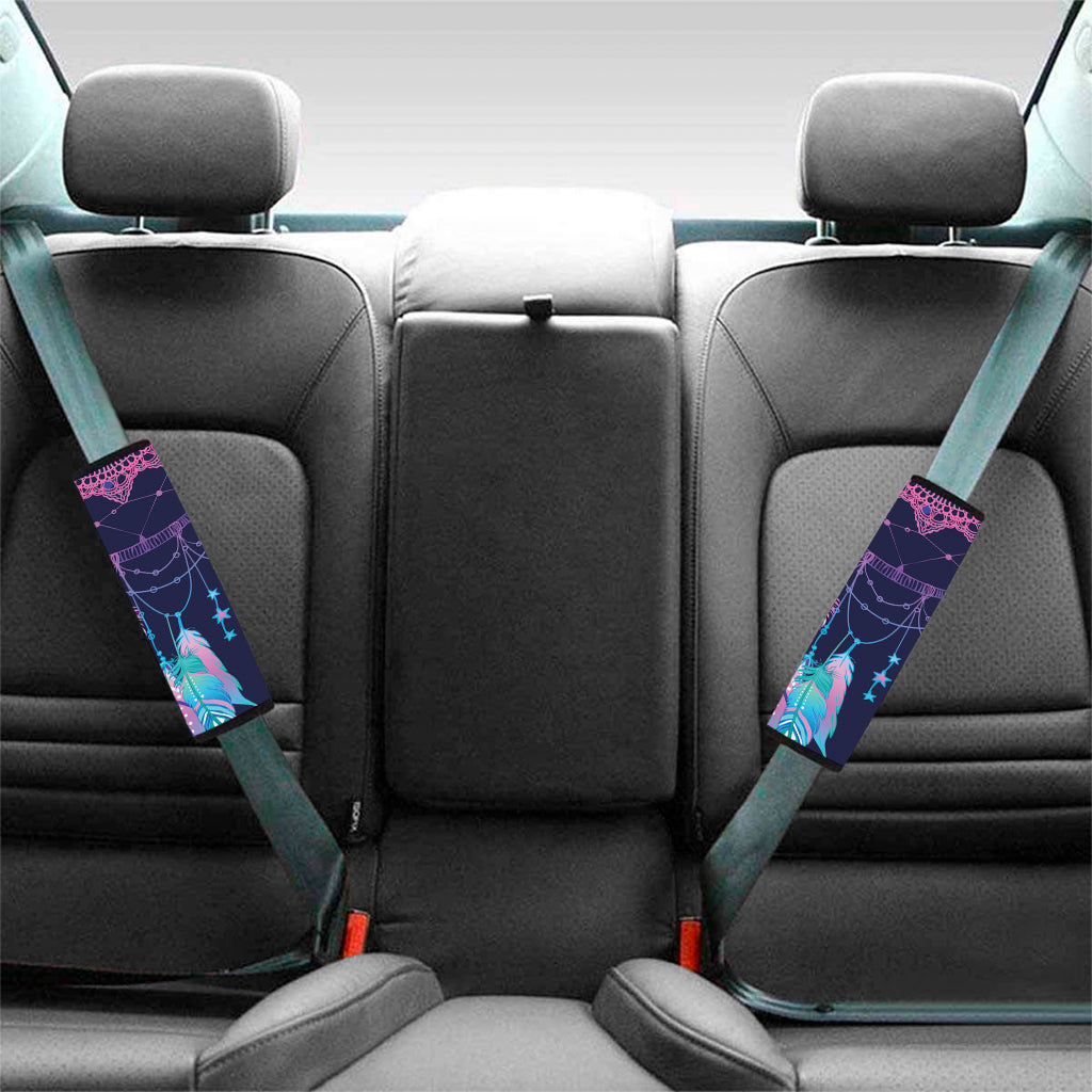 Teal And Purple Dream Catcher Print Car Seat Belt Covers