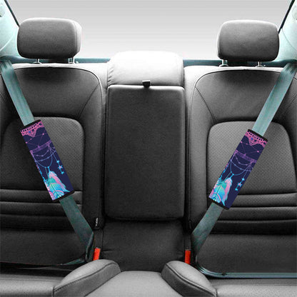 Teal And Purple Dream Catcher Print Car Seat Belt Covers
