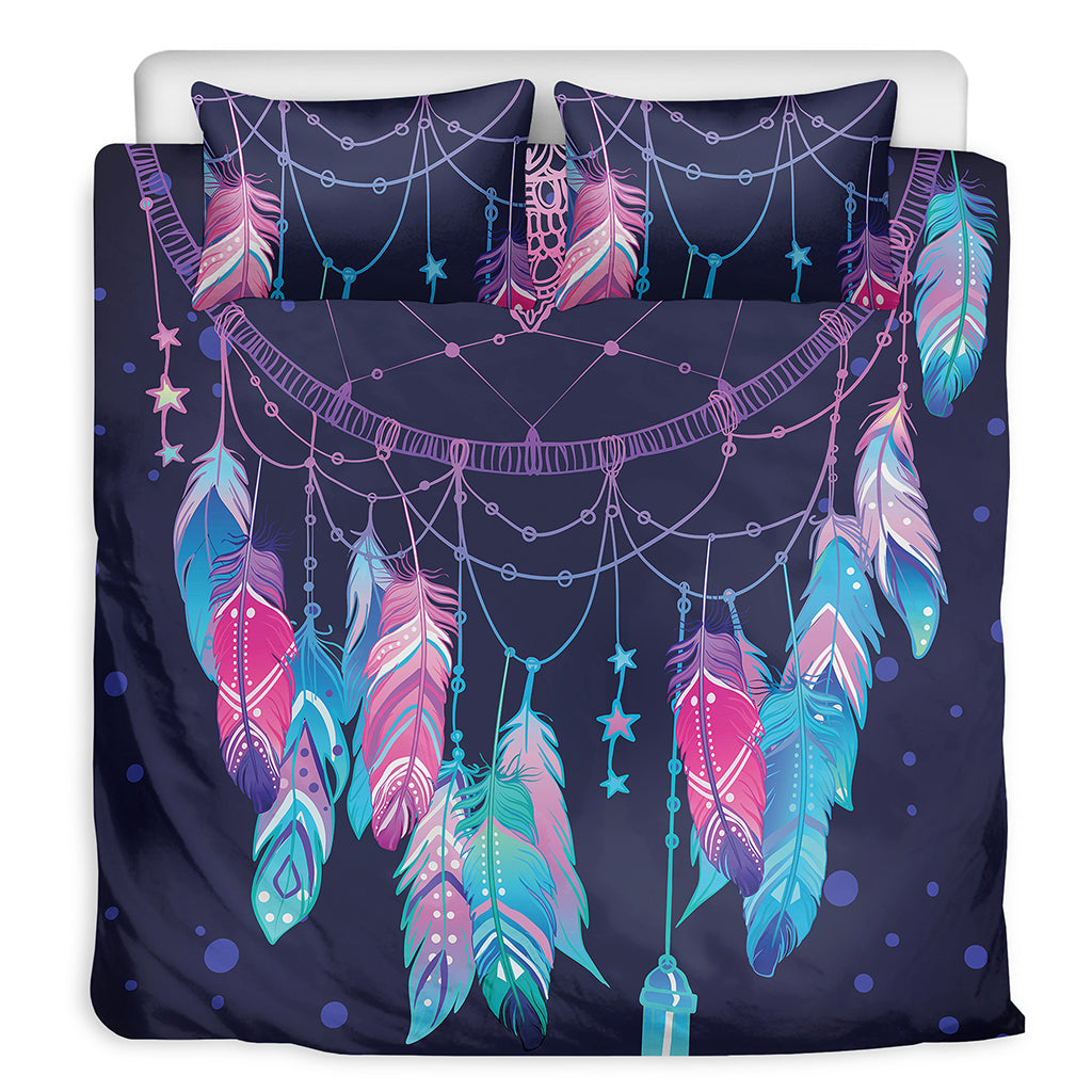 Teal And Purple Dream Catcher Print Duvet Cover Bedding Set