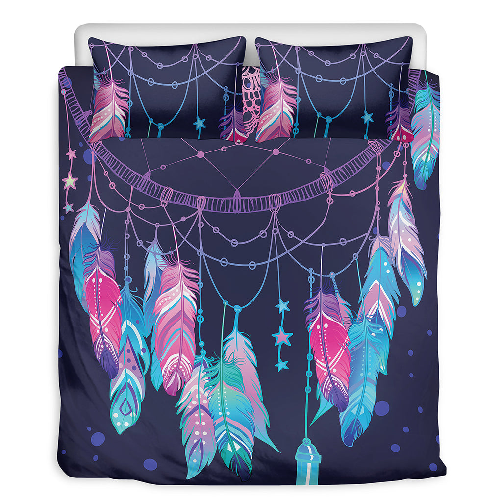 Teal And Purple Dream Catcher Print Duvet Cover Bedding Set