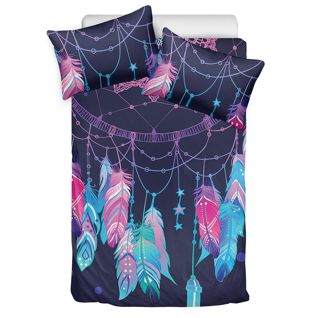 Teal And Purple Dream Catcher Print Duvet Cover Bedding Set