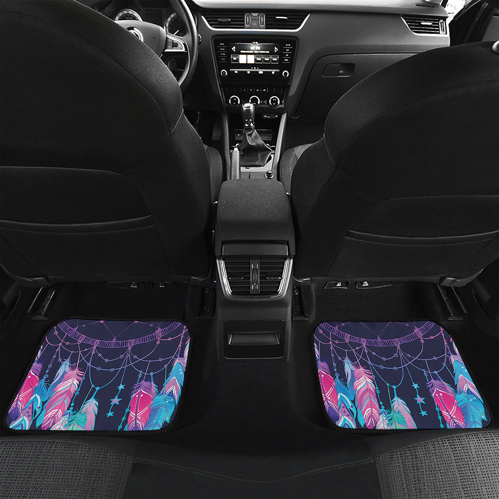 Teal And Purple Dream Catcher Print Front and Back Car Floor Mats