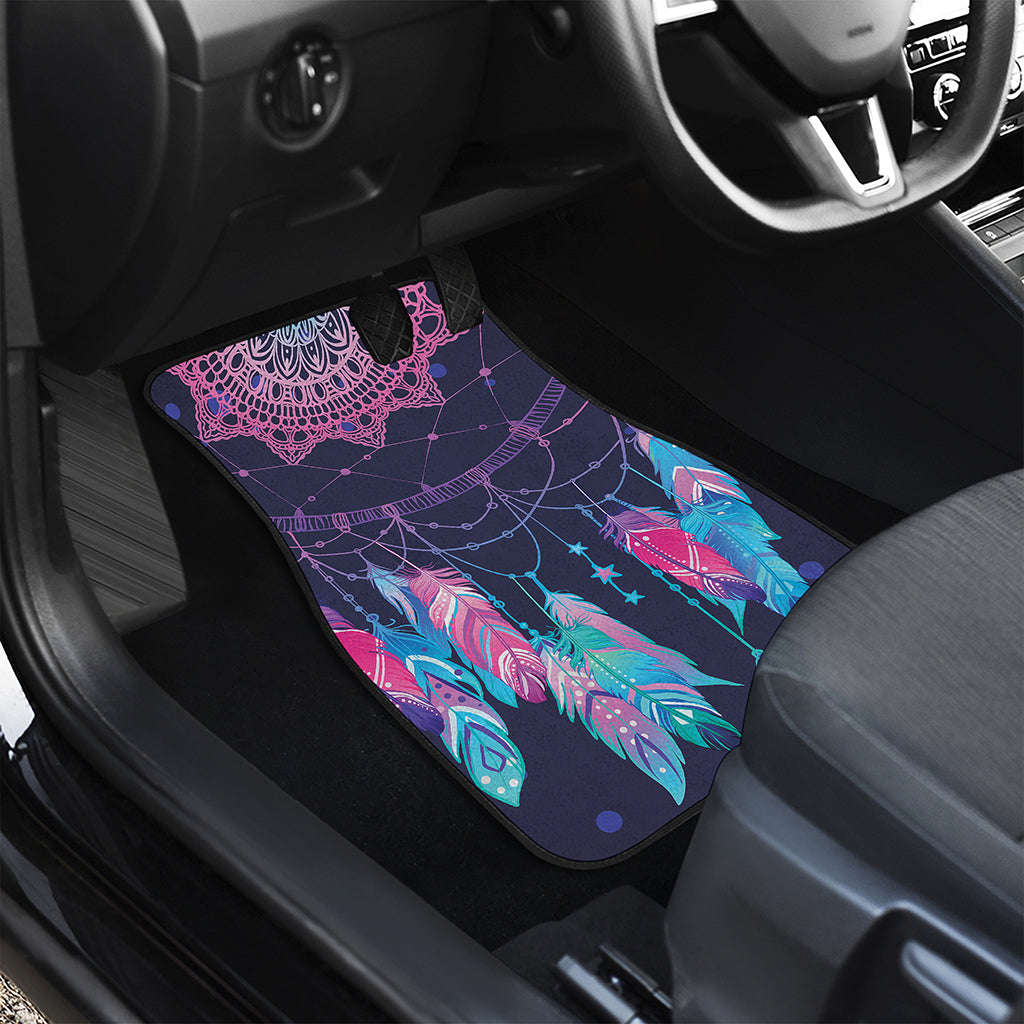 Teal And Purple Dream Catcher Print Front Car Floor Mats
