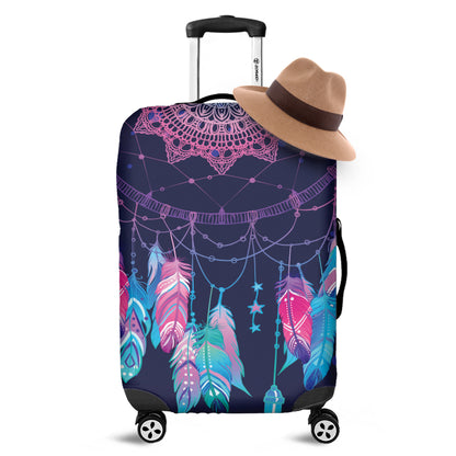 Teal And Purple Dream Catcher Print Luggage Cover