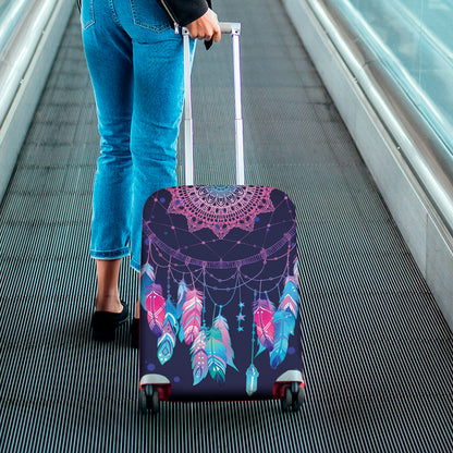 Teal And Purple Dream Catcher Print Luggage Cover