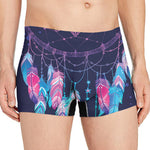 Teal And Purple Dream Catcher Print Men's Boxer Briefs
