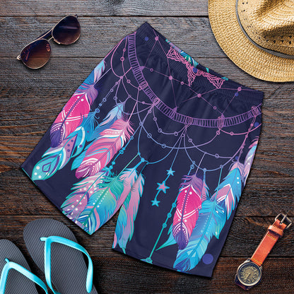Teal And Purple Dream Catcher Print Men's Shorts