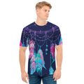 Teal And Purple Dream Catcher Print Men's T-Shirt