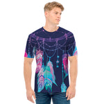 Teal And Purple Dream Catcher Print Men's T-Shirt