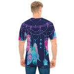 Teal And Purple Dream Catcher Print Men's T-Shirt