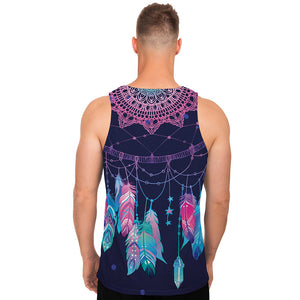 Teal And Purple Dream Catcher Print Men's Tank Top