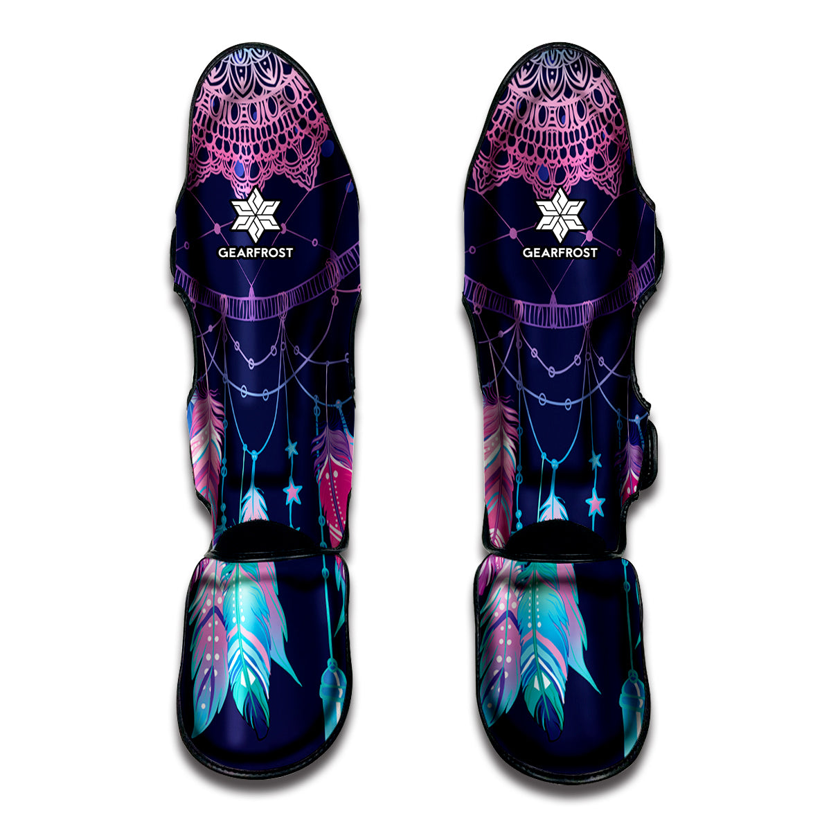 Teal And Purple Dream Catcher Print Muay Thai Shin Guard