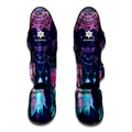 Teal And Purple Dream Catcher Print Muay Thai Shin Guards