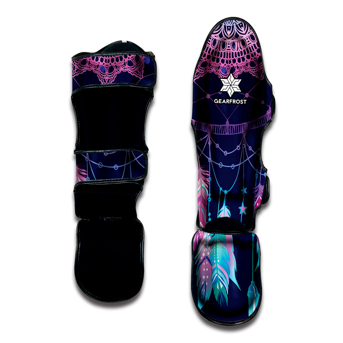 Teal And Purple Dream Catcher Print Muay Thai Shin Guard