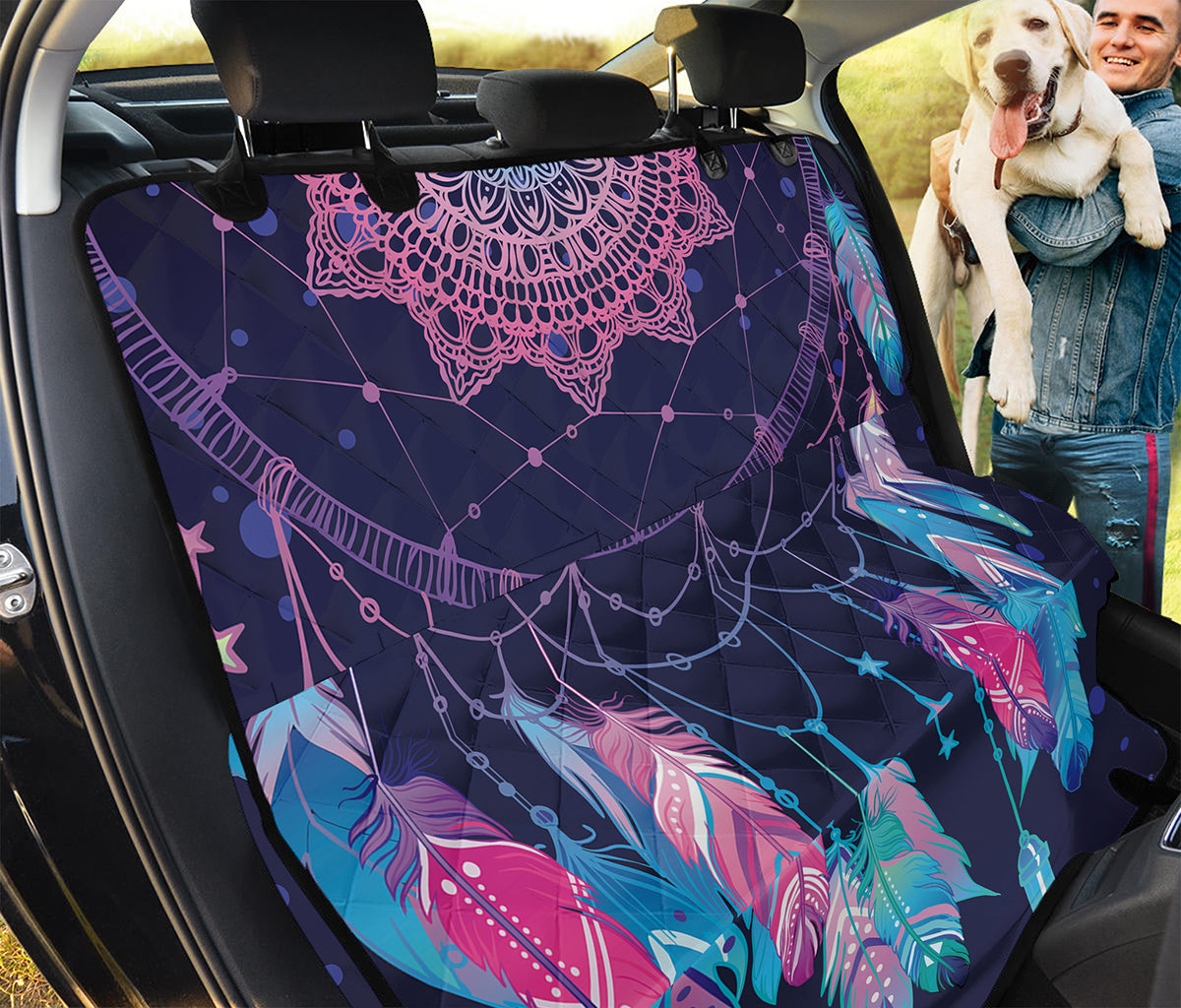 Teal And Purple Dream Catcher Print Pet Car Back Seat Cover