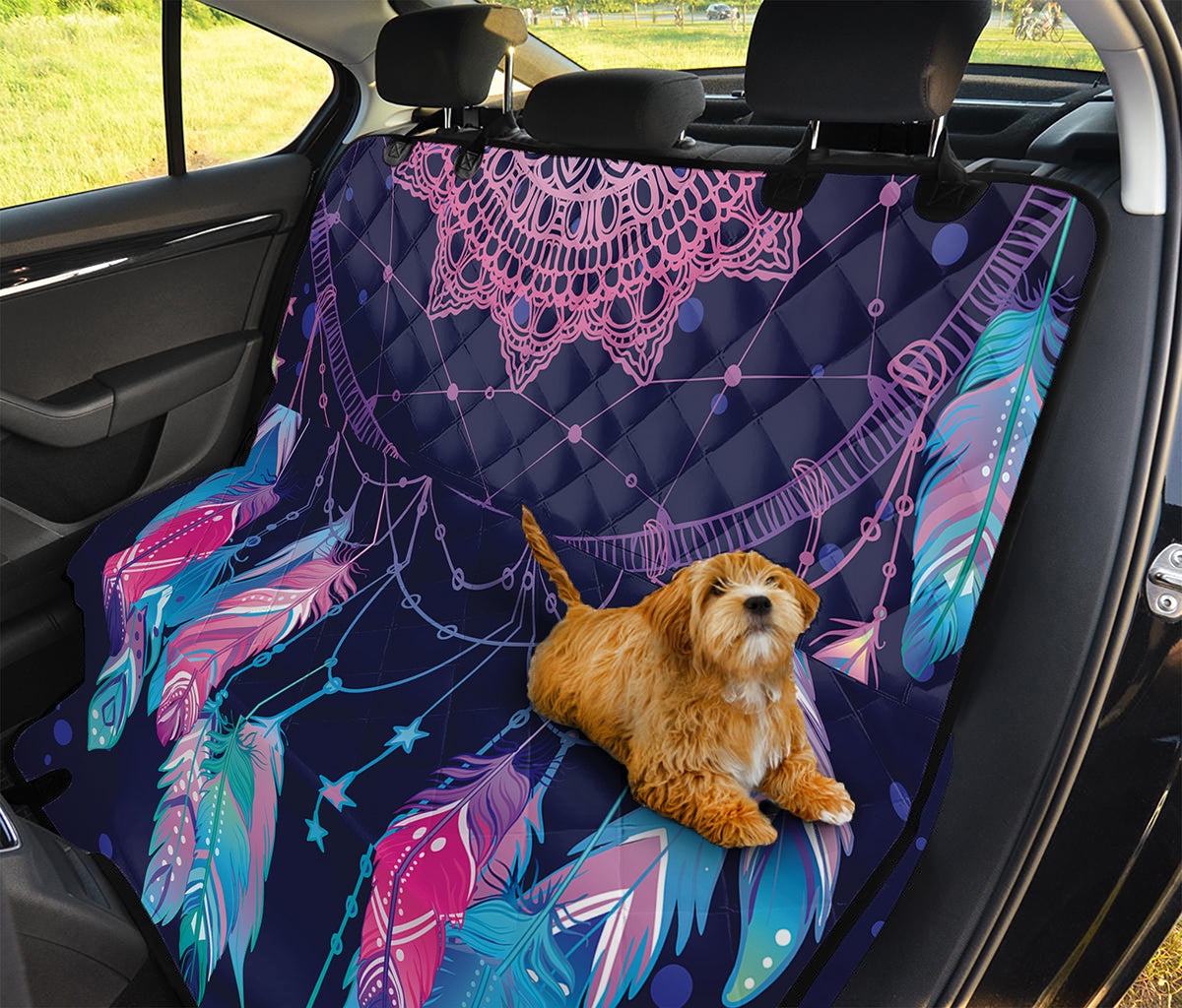Teal And Purple Dream Catcher Print Pet Car Back Seat Cover