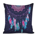 Teal And Purple Dream Catcher Print Pillow Cover