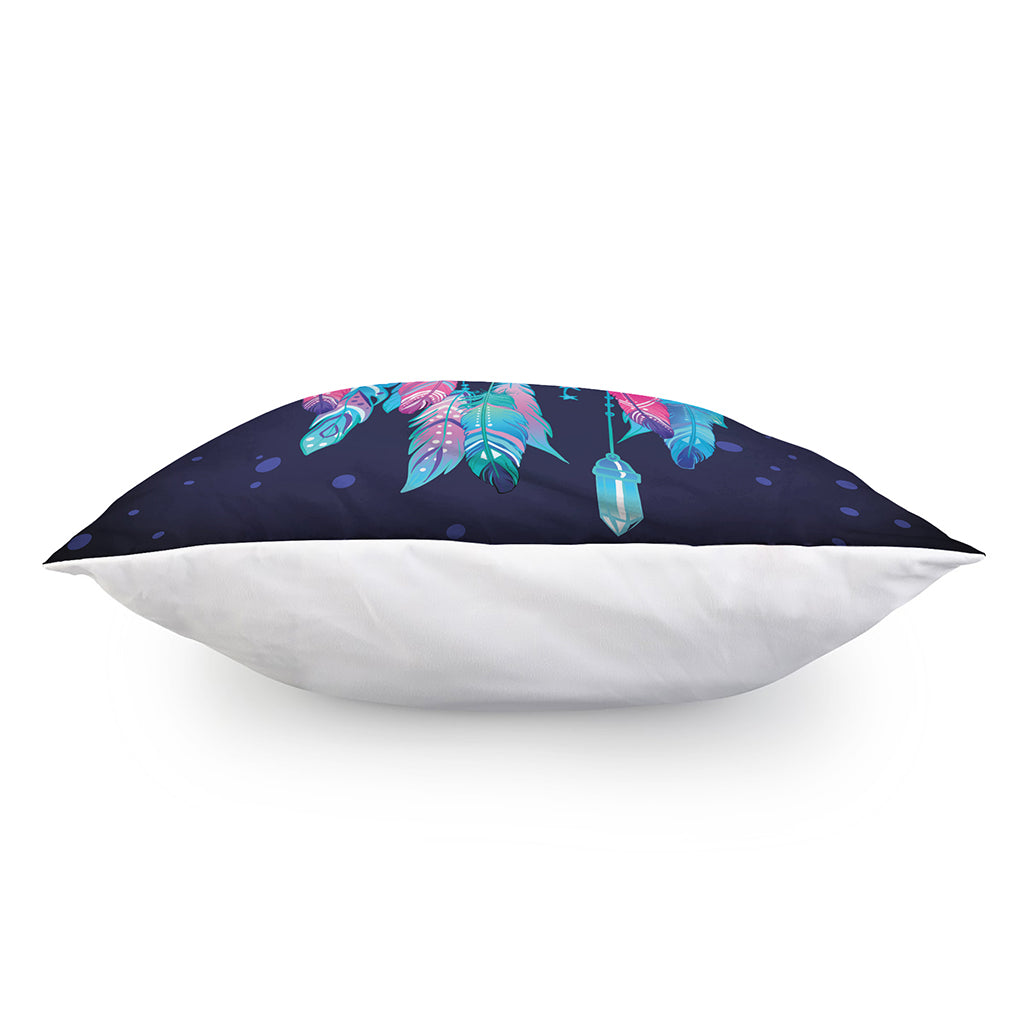 Teal And Purple Dream Catcher Print Pillow Cover
