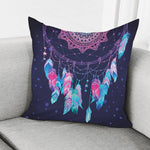 Teal And Purple Dream Catcher Print Pillow Cover