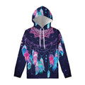 Teal And Purple Dream Catcher Print Pullover Hoodie