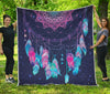 Teal And Purple Dream Catcher Print Quilt