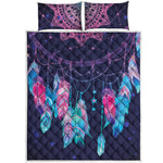 Teal And Purple Dream Catcher Print Quilt Bed Set