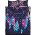 Teal And Purple Dream Catcher Print Quilt Bed Set