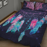 Teal And Purple Dream Catcher Print Quilt Bed Set
