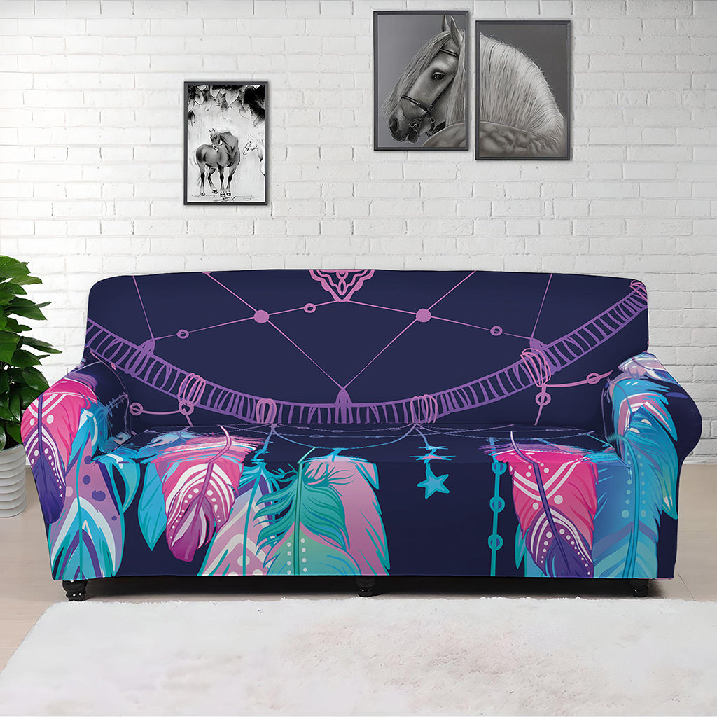 Teal And Purple Dream Catcher Print Sofa Cover