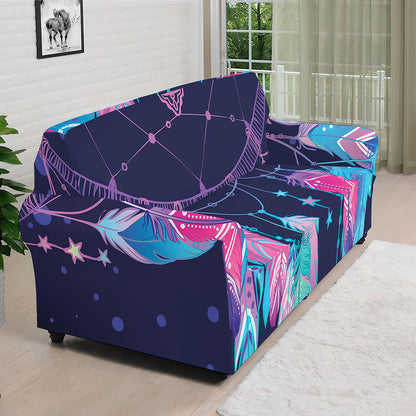 Teal And Purple Dream Catcher Print Sofa Cover