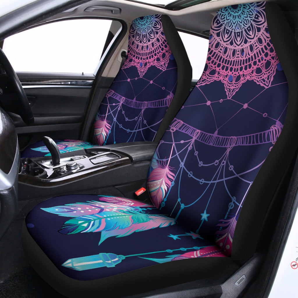 Teal And Purple Dream Catcher Print Universal Fit Car Seat Covers