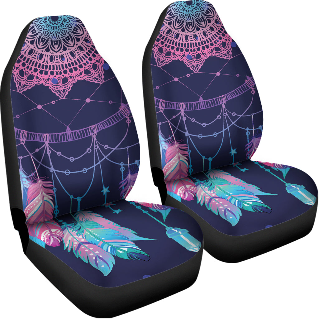 Teal And Purple Dream Catcher Print Universal Fit Car Seat Covers