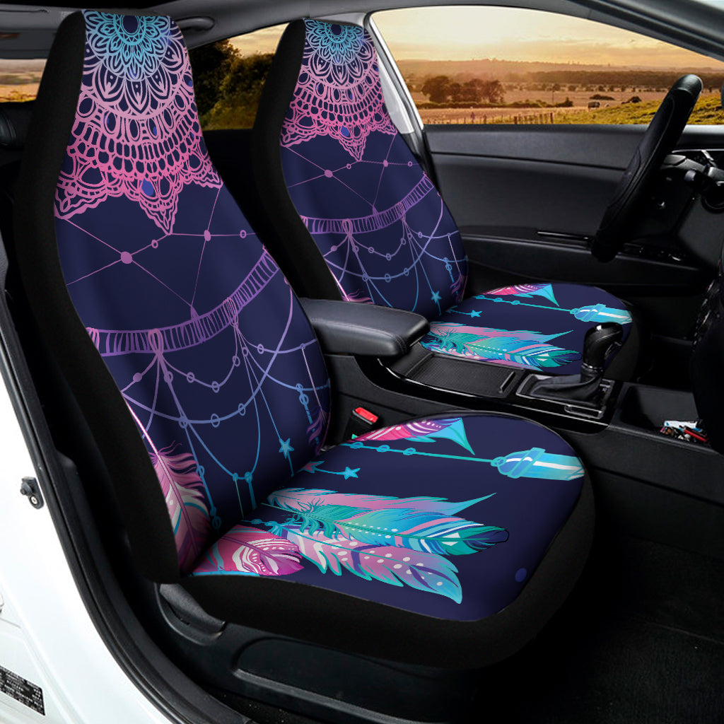 Teal And Purple Dream Catcher Print Universal Fit Car Seat Covers