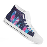 Teal And Purple Dream Catcher Print White High Top Shoes