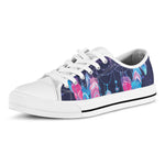 Teal And Purple Dream Catcher Print White Low Top Shoes