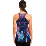 Teal And Purple Dream Catcher Print Women's Racerback Tank Top