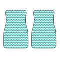 Teal And White Chevron Pattern Print Front Car Floor Mats