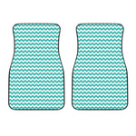 Teal And White Chevron Pattern Print Front Car Floor Mats