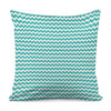 Teal And White Chevron Pattern Print Pillow Cover