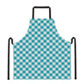 Teal And White Gingham Pattern Print Apron