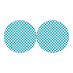 Teal And White Gingham Pattern Print Car Coasters