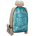 Teal And White Mandala Print Car Seat Organizers