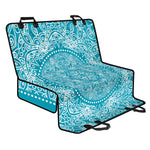 Teal And White Mandala Print Pet Car Back Seat Cover