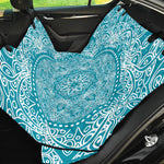 Teal And White Mandala Print Pet Car Back Seat Cover