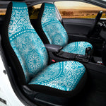 Teal And White Mandala Print Universal Fit Car Seat Covers